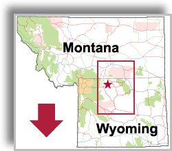 Montana - Wyoming Map thumbnail