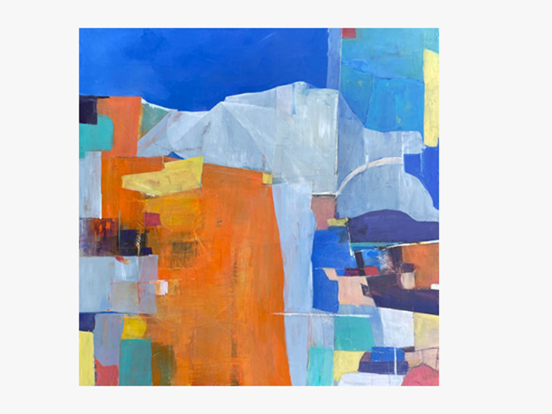 Abstract art with many colors in a square pattern