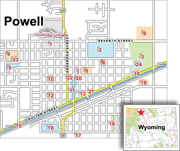 Map of Powell WY