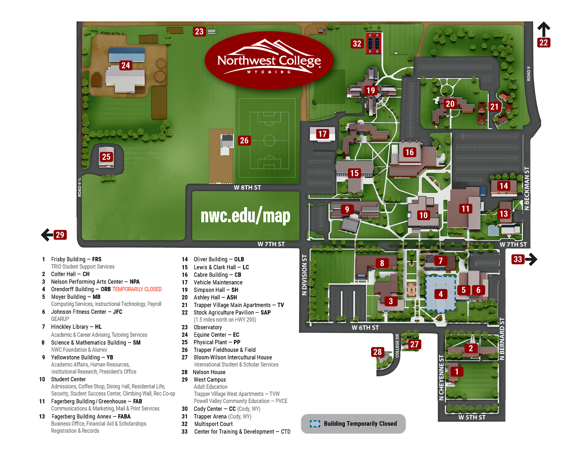 NWC Campus Map 2025-26