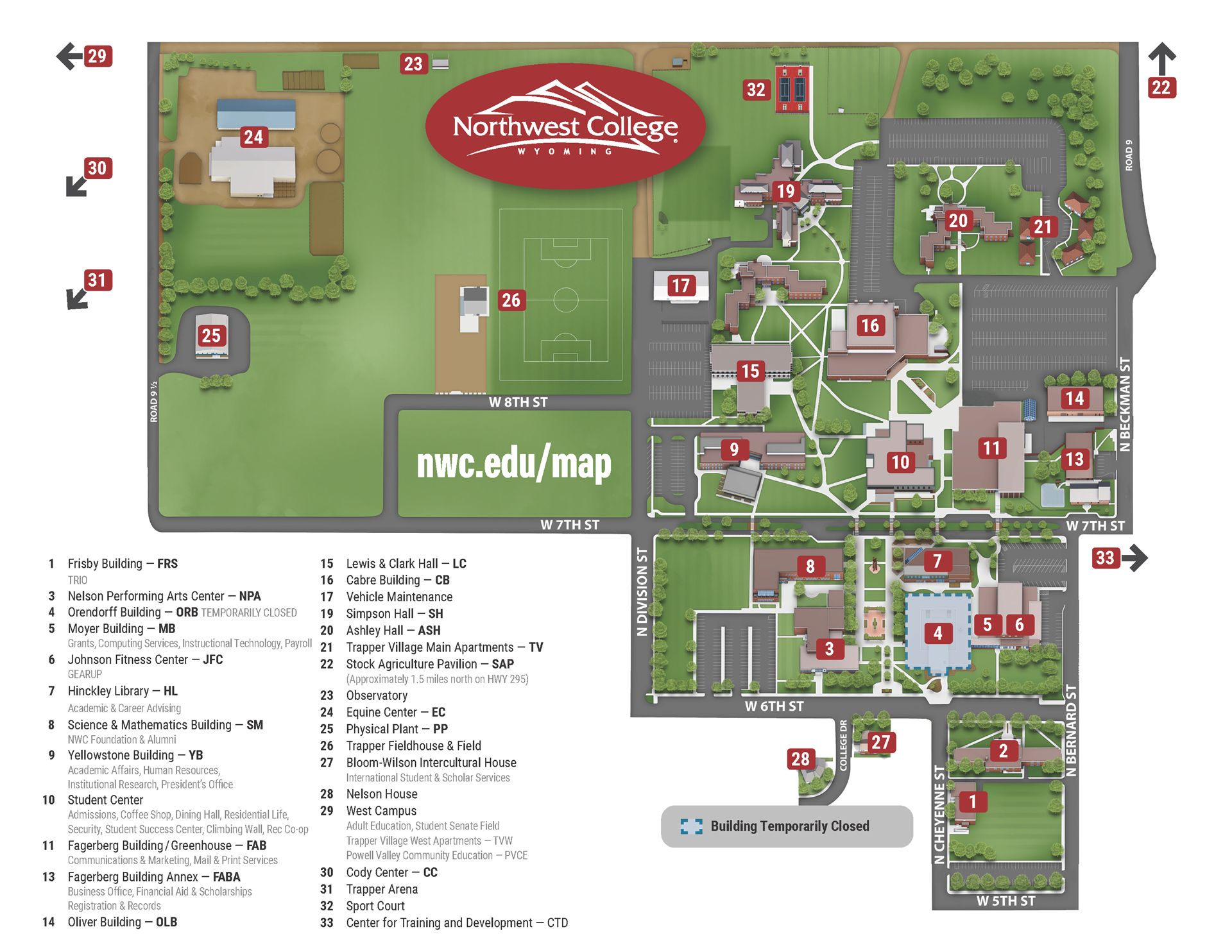 NWC Campus Map 2025-26