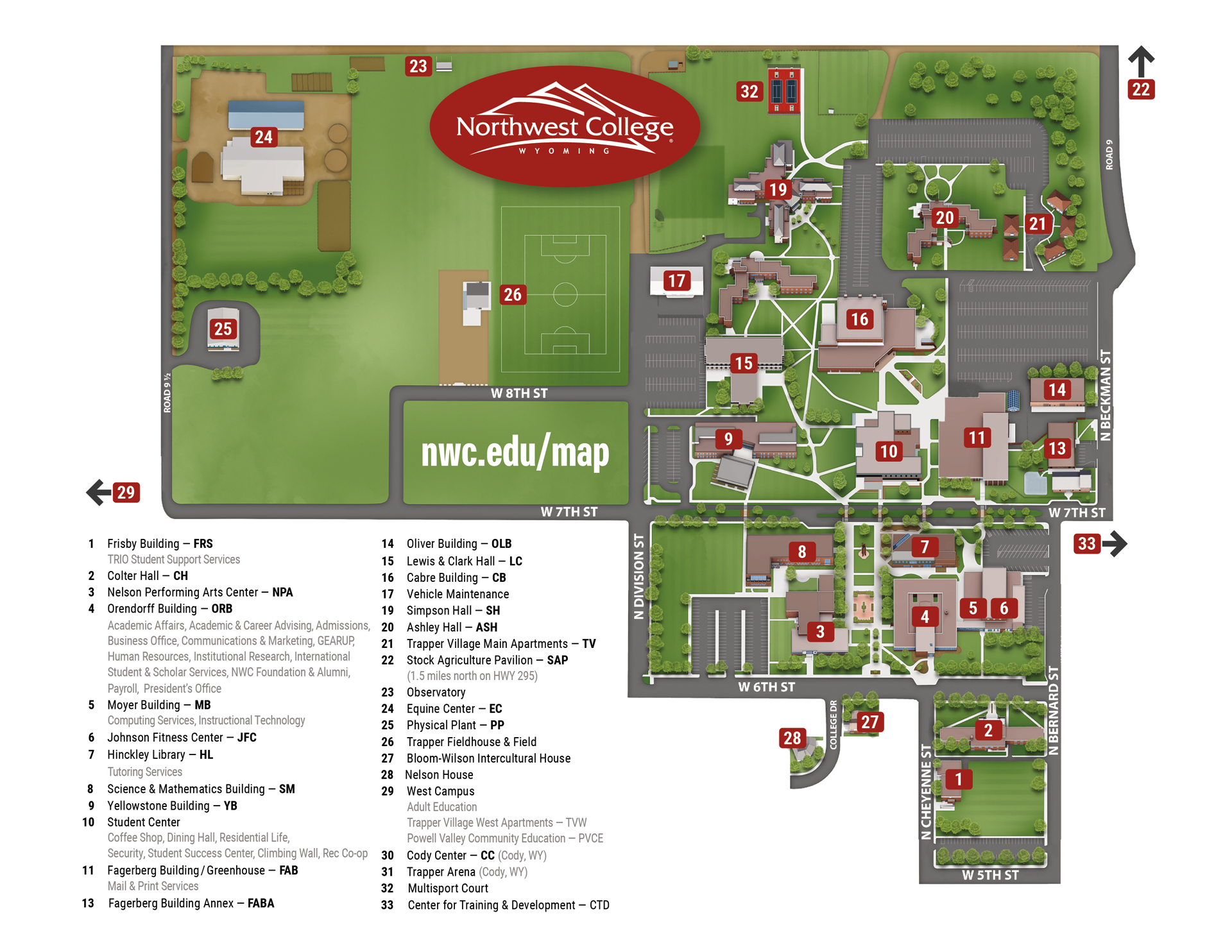 NWC Campus Map 2026