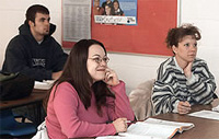 Students in a business class