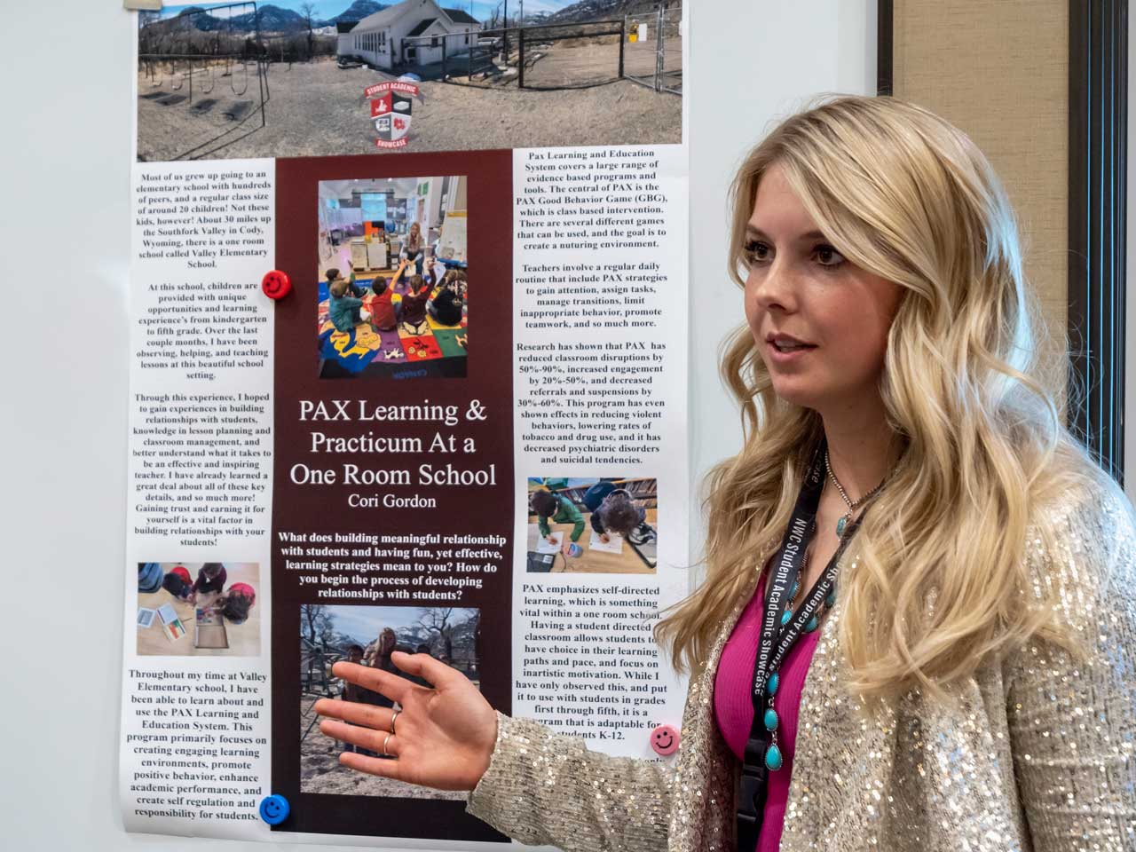 Northwest College student presenting at NWC Student Academic Showcase